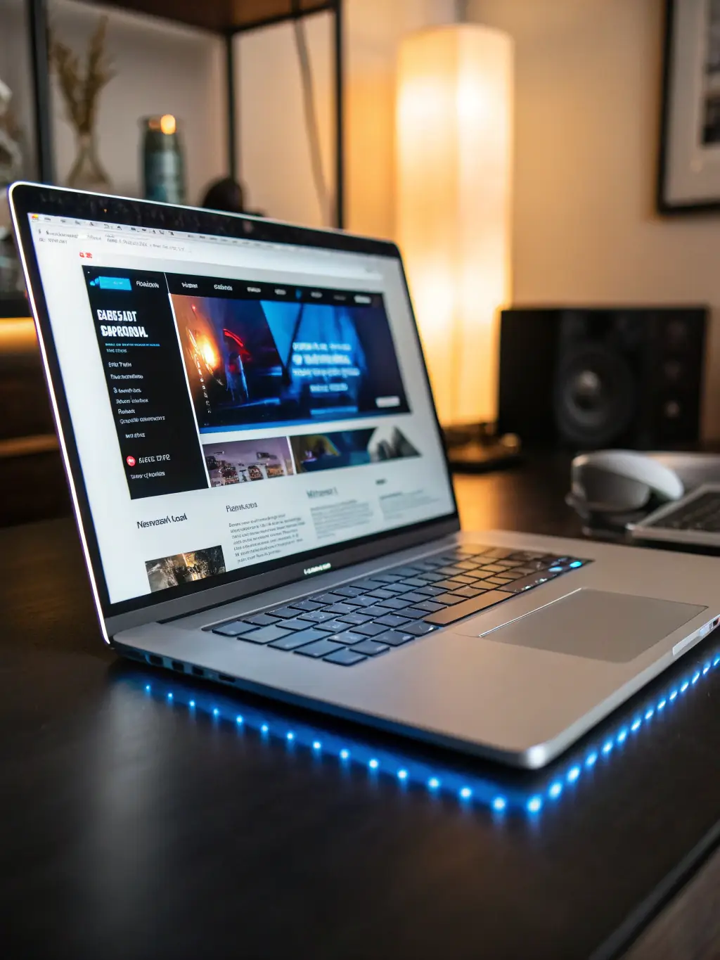 A modern website mockup on a laptop screen showcasing sleek design and intuitive navigation, illustrating Creative Corp Media's website design capabilities.